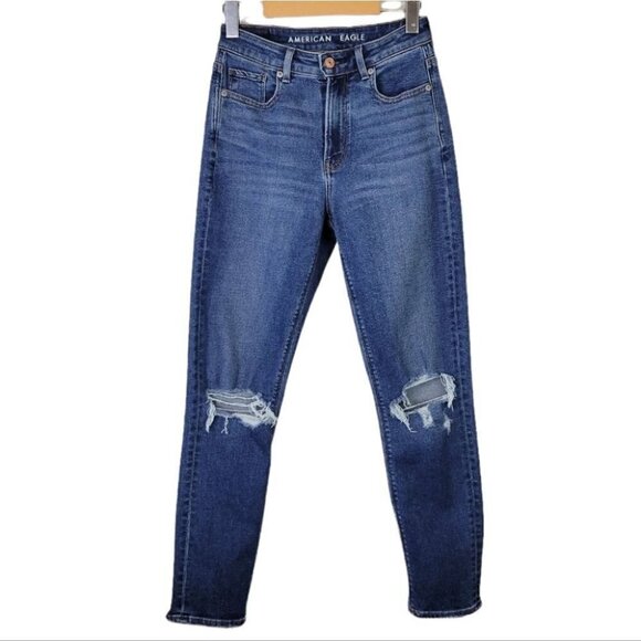 𝅺american Eagle Mom Jeans 00 - Picture 2 of 12